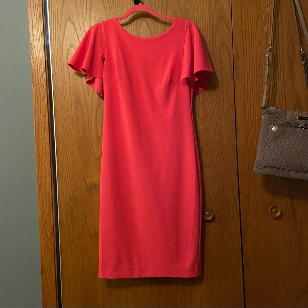 Pink Calvin Klein Short-Sleeved Bodycon Dress